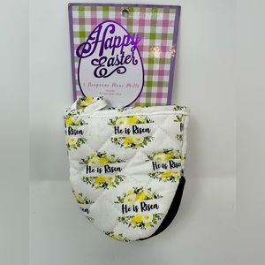NEW Happy Easter 2pc Kitchen Neoprene Mini Oven Mitts “He is Risen” B1